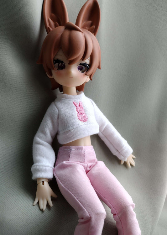 1/6 cozy Pink Bunny set